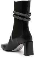 Thumbnail for your product : Rene Caovilla Snake-Embellished Leather Ankle Boots