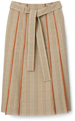 Tory Burch Plaid Pleated Skirt - ShopStyle
