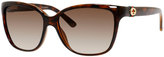 Thumbnail for your product : Gucci Sunsights Square Acetate Sunglasses, Havana