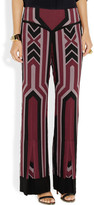 Thumbnail for your product : Anna Sui Geometric-print silk-crepe wide-leg pants