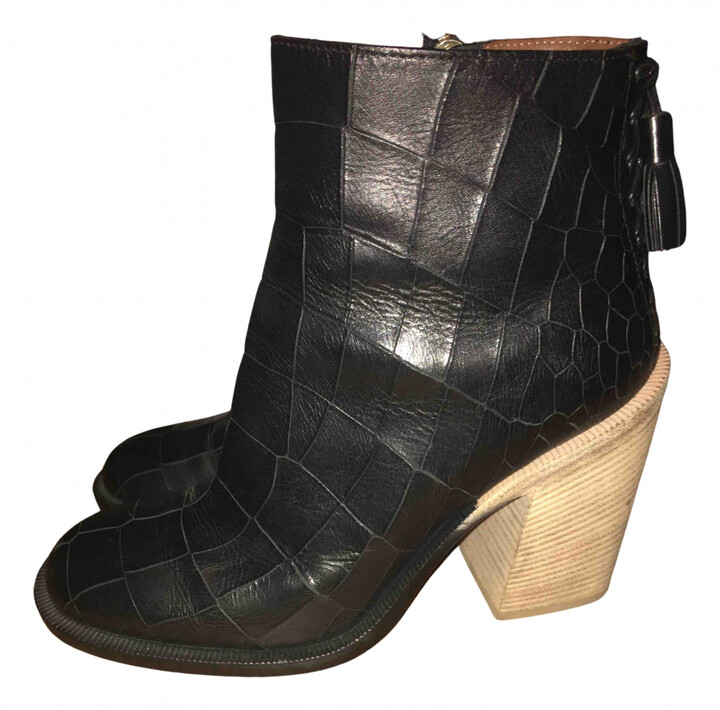 Mulberry Black Patent leather Ankle boots ShopStyle