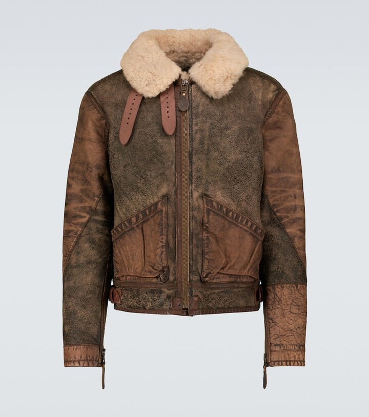 ralph lauren men's leather bomber jackets