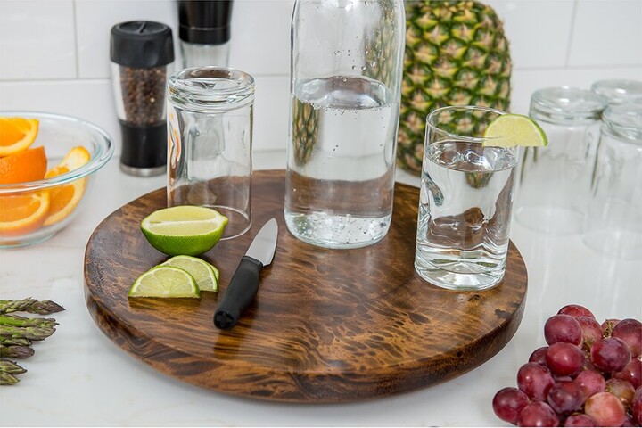 Lipper Burl Finish Lazy Susan