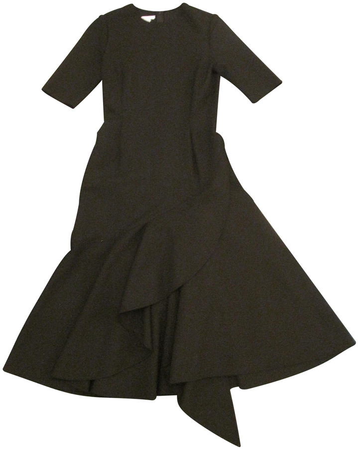 Oscar De La Renta Black Wool Dresses