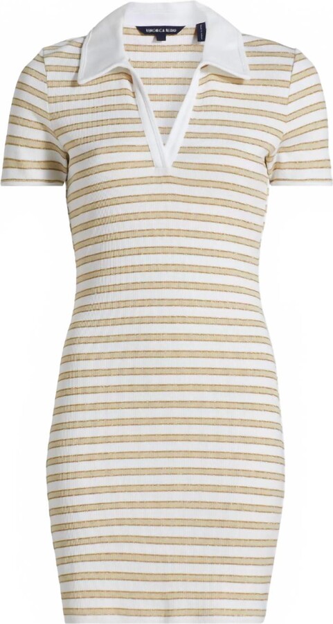 Veronica Beard Women's Bailey Mini Polo Dress In Khaki/white