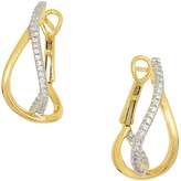 Thumbnail for your product : Frederic Sage 18K Yellow Gold Small Diamond Crossover Hoop Earrings
