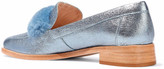 Thumbnail for your product : Loeffler Randall Greta Shearling-trimmed Metallic Cracked-leather Loafers