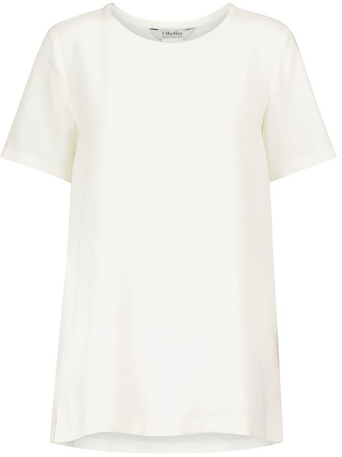 White Silk Tee | Shop the world's largest collection of fashion | ShopStyle