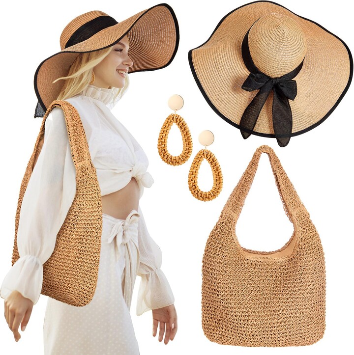 SATINIOR Straw Hat and Bag Set ShopStyle