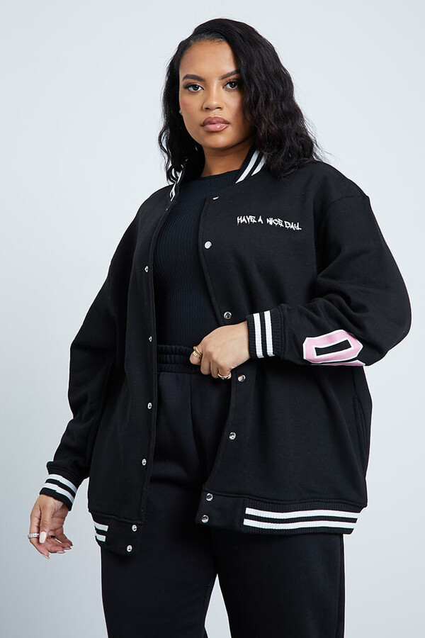plus size long bomber jacket