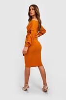 Thumbnail for your product : boohoo Off The Shoulder Wrap Midi Dress