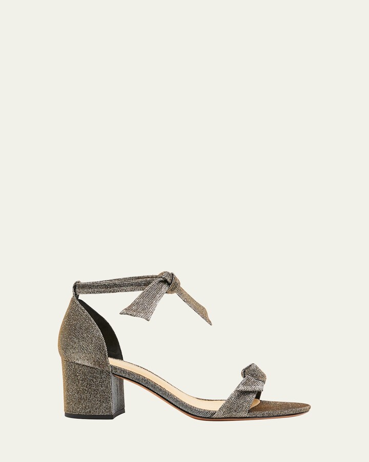 Alexandre Birman Clarita Metallic Ankle-Bow Sandals