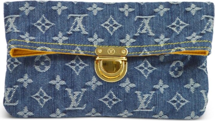 Louis Vuitton City Pouch Denim Monogram Check Blue/Red in Denim Canvas/Calf  Leather with Gold-tone - GB