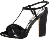 Thumbnail for your product : Badgley Mischka Jenie BLACK Heels Satin T-Strap Sandal Sparkle heels NEW ankle