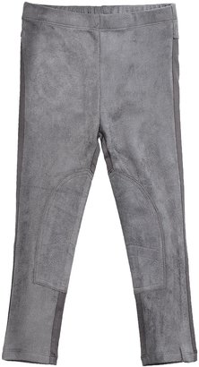 Imoga Stretch Suede and Jersey Leggings, Gray, Size 2-6