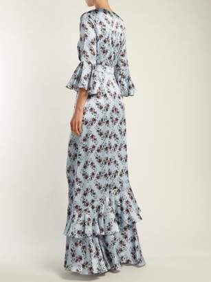 Erdem Venice Keiko Print Silk Gown - Womens - Blue Print
