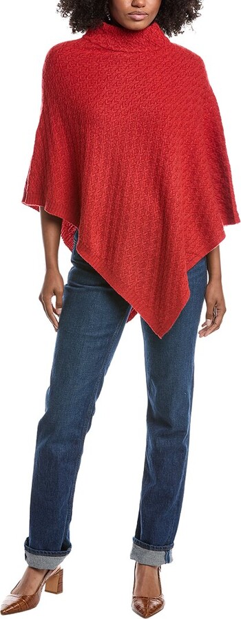 Forte Cashmere Luxe Cable T-Neck Cashmere Poncho