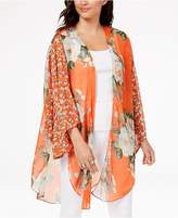 Thumbnail for your product : Cejon Floral Crinkle-Chiffon Kimono & Cover-Up