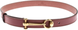 Gucci Burgundy Leather Horsebit-Buckle Belt 85CM