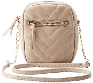 Charlotte Russe Quilted Chevron Crossbody Bag