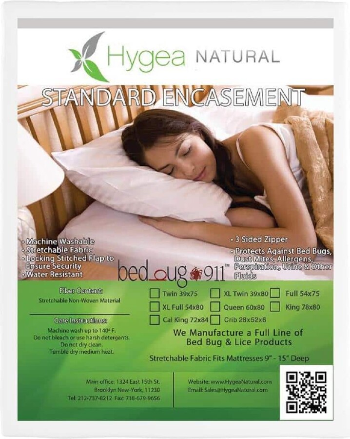 Hygea Natural Bed Bug, Non-Woven, and Water Resistant California King Mattress Or Box Spring Cover