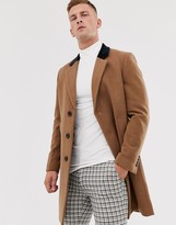 Thumbnail for your product : French Connection premium wool rich overcoat with velvet collar