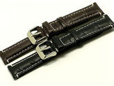 Thumbnail for your product : Tag Heuer 22mm Black & Brown Leather Watch Strap Crocodile Grain for Samsung Gear 2 Neo