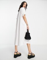 Thumbnail for your product : Object shirt dress with frill sleeve in white