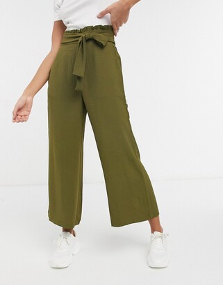Olive green tie waist pants Clearance