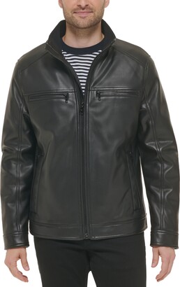 Calvin Klein Men's Faux Leather Moto Jacket, Created for Macy's - ShopStyle