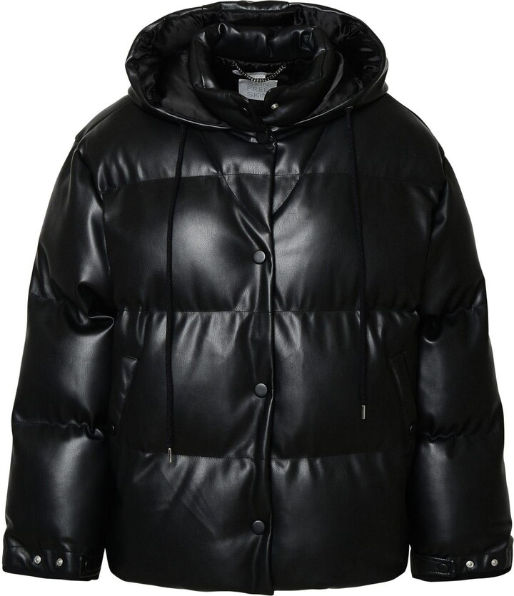 Stella McCartney Altermat black imitation leather down jacket