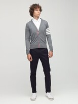 Thumbnail for your product : Thom Browne Intarsia Stripes Wool Cardigan