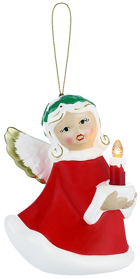 Multi-Colour 18cm WeRChristmas Pre-Lit Christmas Dome Angel Decoration 