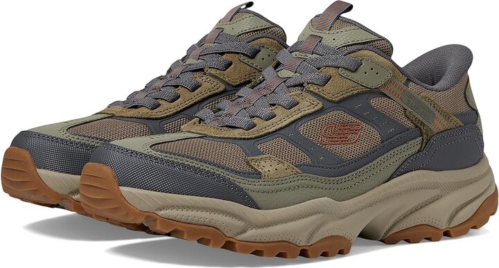 SKECHERS Vigor AT Hands Free Slip-In Sneaker Men's Shoes Olive/Gray : 9 EE - Wide, Suede