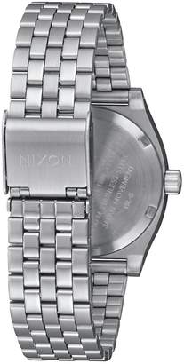 Nixon Medium Time Teller Navy Dial Silver Tone Stainless Steel Bracelet Ladies Watch