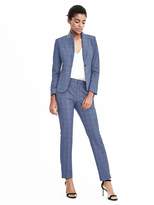 Thumbnail for your product : Banana Republic Luxe Brushed Twill Navy Plaid One-Button Blazer