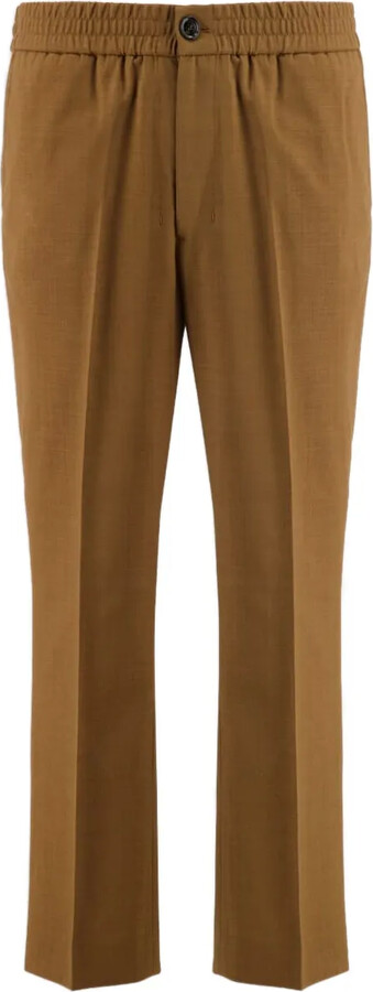 AMI Paris Elasticated-Waist Wool Trousers