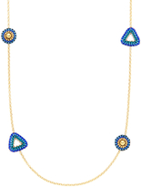 Thumbnail for your product : Miguel Ases Blue Hydro-Quartz & Miyuki Bead Station Necklace