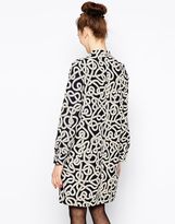 Thumbnail for your product : Love Moschino Long Sleeve Rope Print Shift Dress with Crew Neck