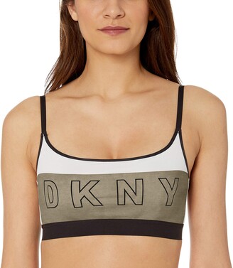 DKNY Women's Logo Scoop Wirefree Bralette Bra