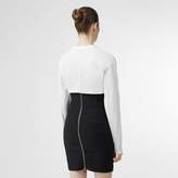 Thumbnail for your product : Burberry Long-sleeve Cut-out Detail Montage Print Cotton Top