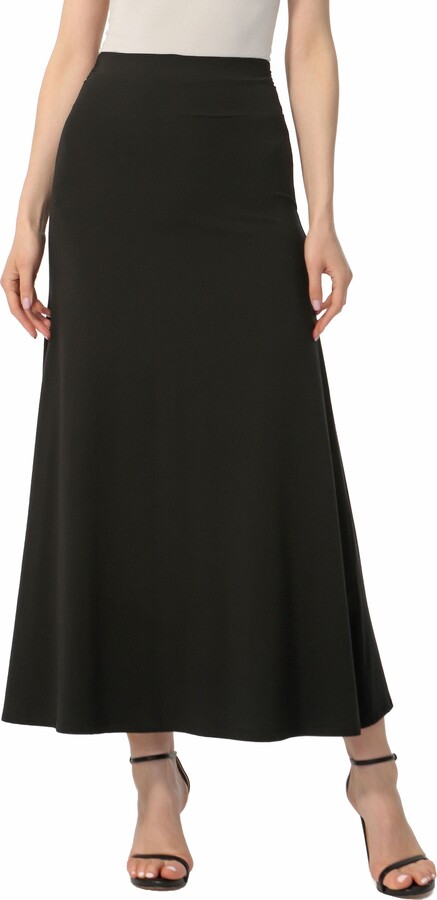Kimi and Kai Women's Waist Ruched Maxi Skirt