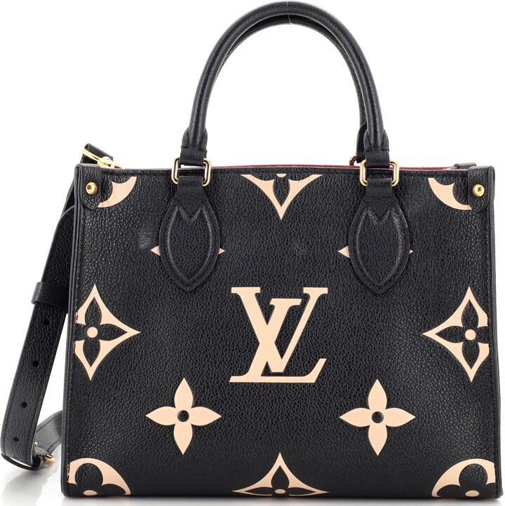 LV On The Go PM Bicolour Monogram Empreinte Black, Luxury, Bags