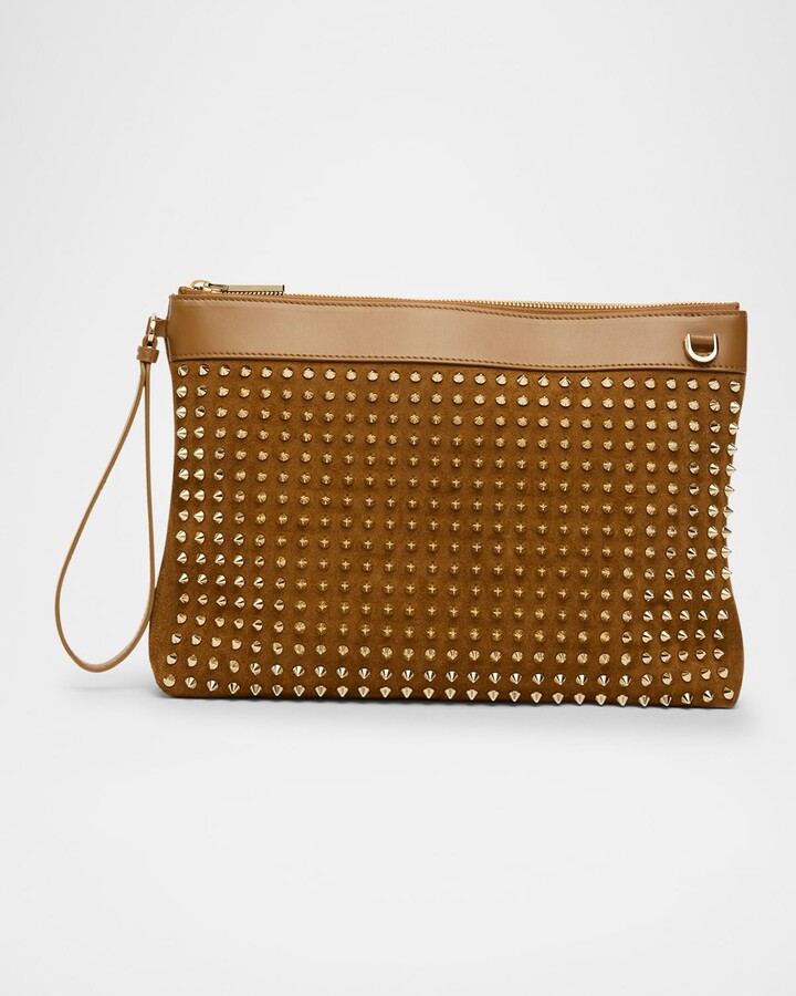 Christian Louboutin Men's Funky Suede & Leather Spike Wrist Pouch