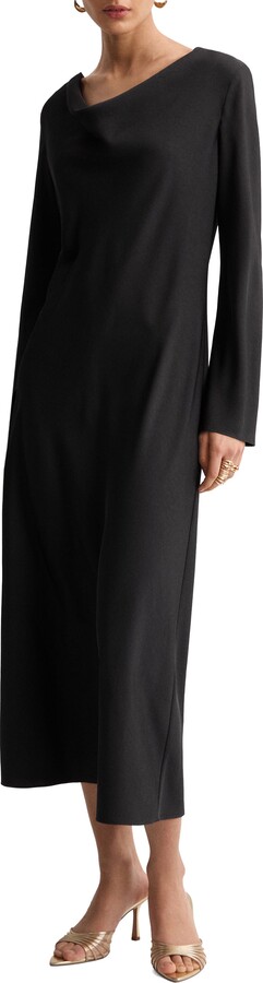 MANGO Cowl Neck Long Sleeve Dress