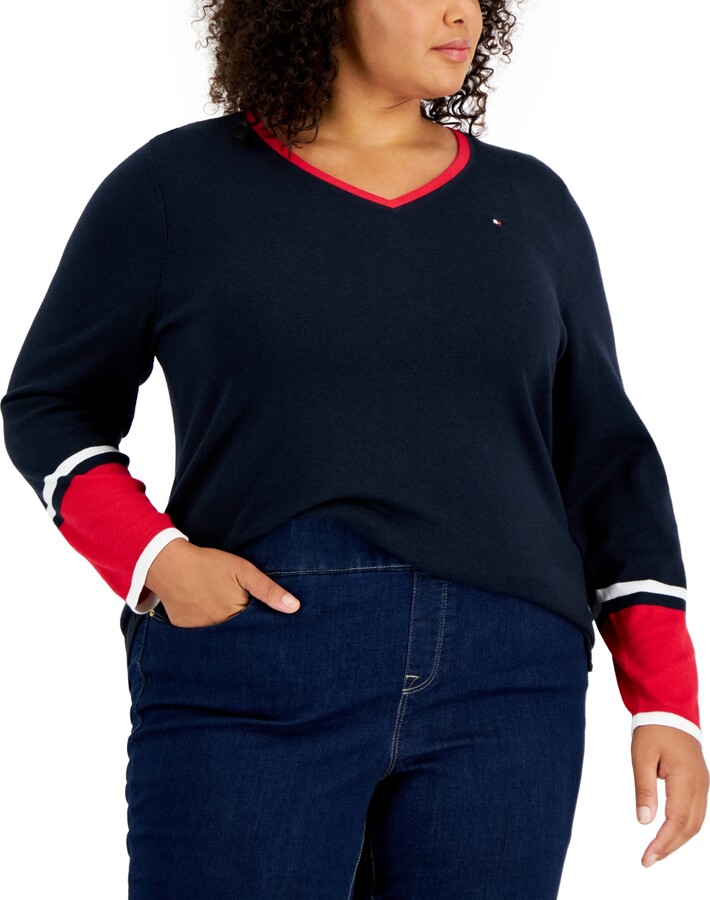 Tommy Hilfiger Plus Size Ivy Cotton LongSleeve Sweater ShopStyle