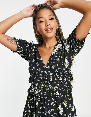 Influence tiered mini dress in floral print