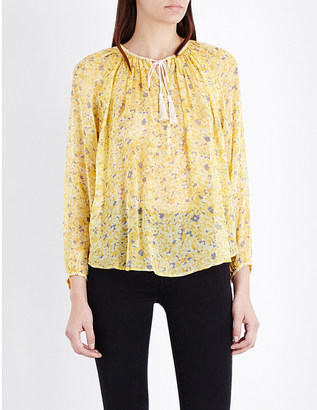 The Kooples Tassel collar silk blouse