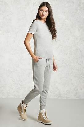 Forever 21 Heathered Knit Ruffle Tee