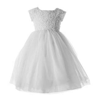 Keepsake Short Sleeve Soutache Glitter Tutu Communion Dress - Girls' 6X-14